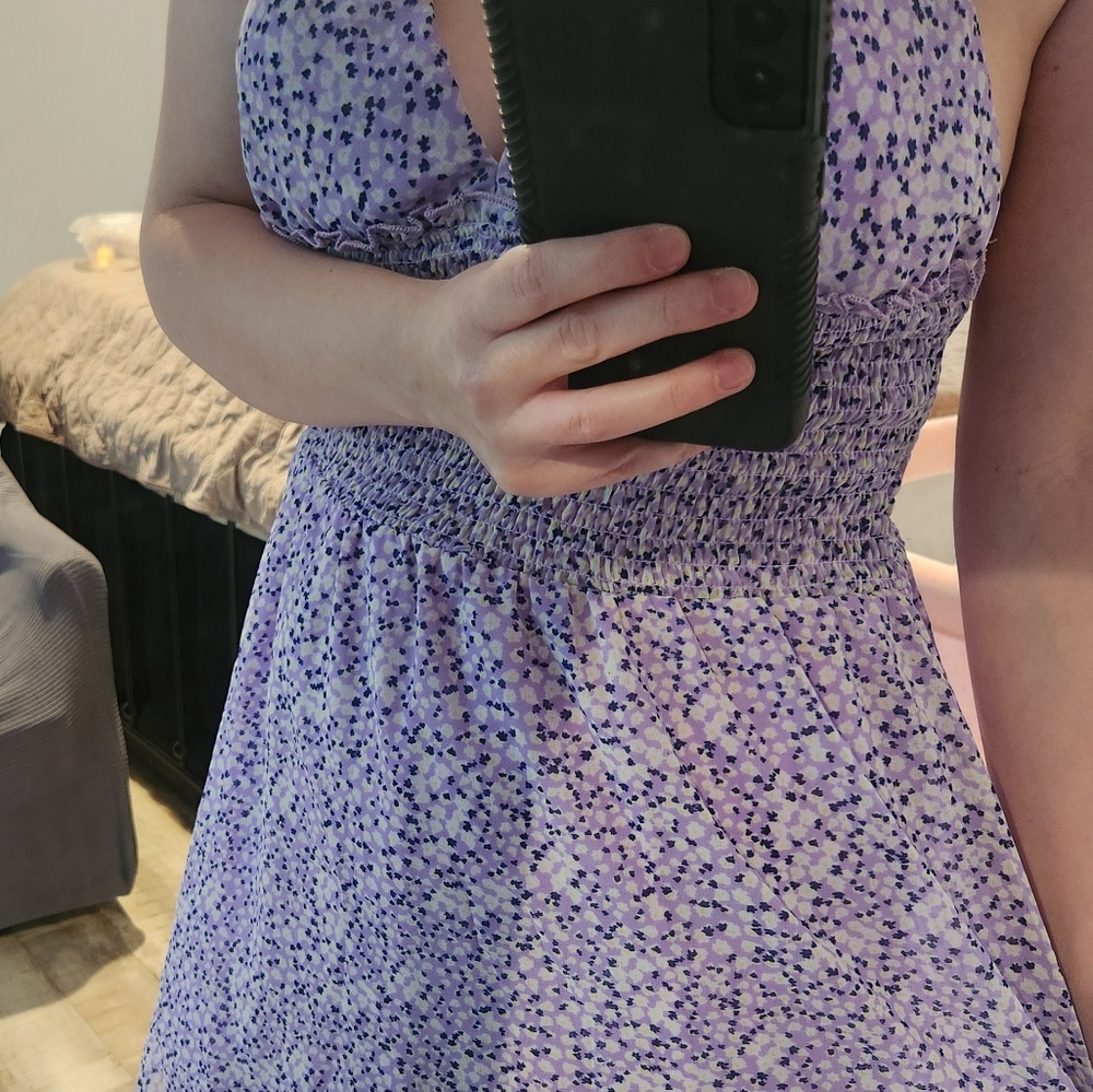Purple floral dress